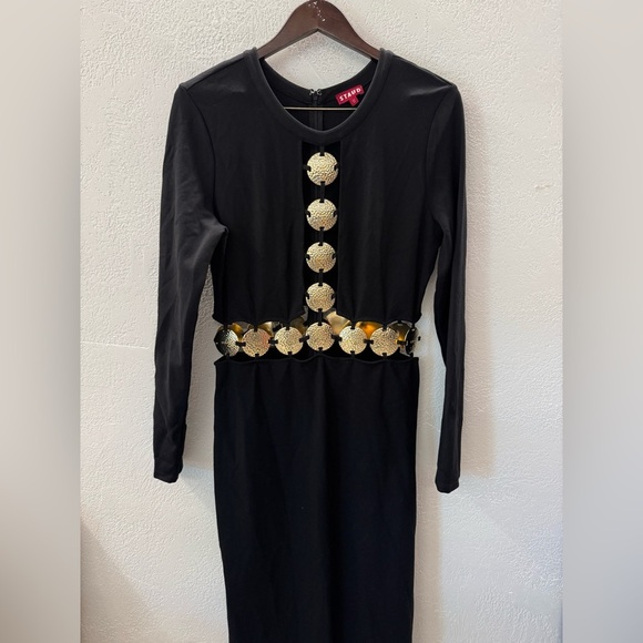 STAUD Delphine Embellished Cutout Maxi Dress 12 - Picture 2 of 6